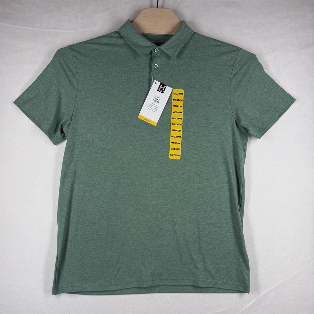 Member's Mark Men's M Sage Green Soft Polo Shirt Stretch Performance NWT